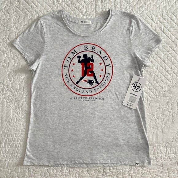 NWT Tom Brady Patriots Hall of Fame Induction Women's T-Shirt '47 Brand - Picture 10 of 10